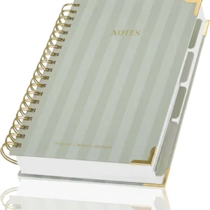 Aesthetic Thick Spiral Notebook with Tabs